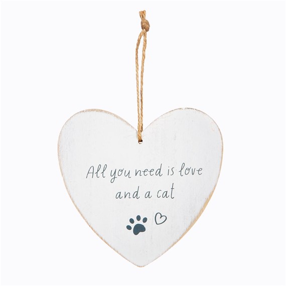 All You Need is Love and a Cat Heart Plaque