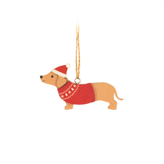 Sausage Dog Flat Wooden Decoration
