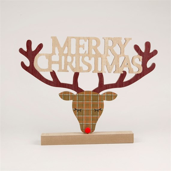 Merry Christmas Rudi Reindeer Standing Decoration