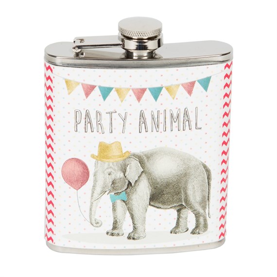 Party Elephant Hip Flask