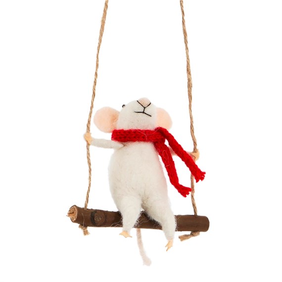 Swinging Mouse Hanging Felt Decoration