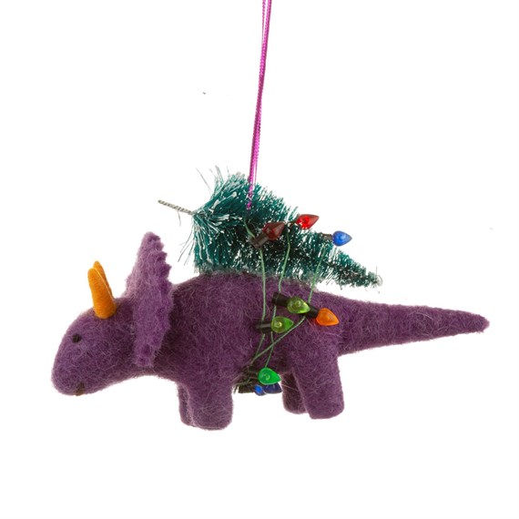 Roarsome Dinosaur Christmas Tree Hanging Felt Decoration