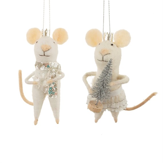 Wonderland King & Queen Mouse Hanging Decoration Set