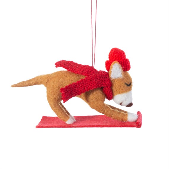 Yoga Downward Dog Felt Decoration