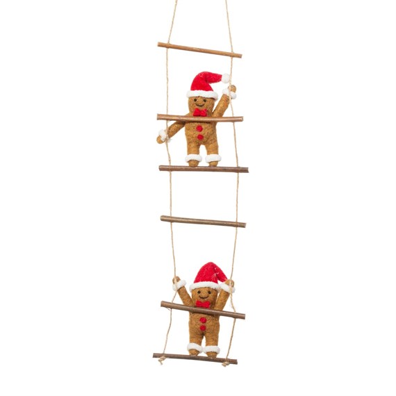 Gingerbread Men on Ladder Felt Decoration