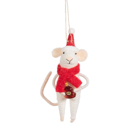 Mouse with Brandy Felt Decoration