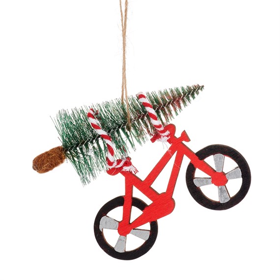 Traditional Wooden Bicycle with Tree Decoration
