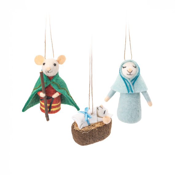 Navity Mice Felt Decoration - Set of 3