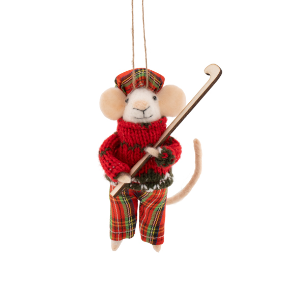 Golfing Mouse Felt Decoration