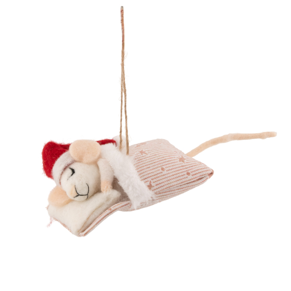 Sleepy Mouse Felt Decoration