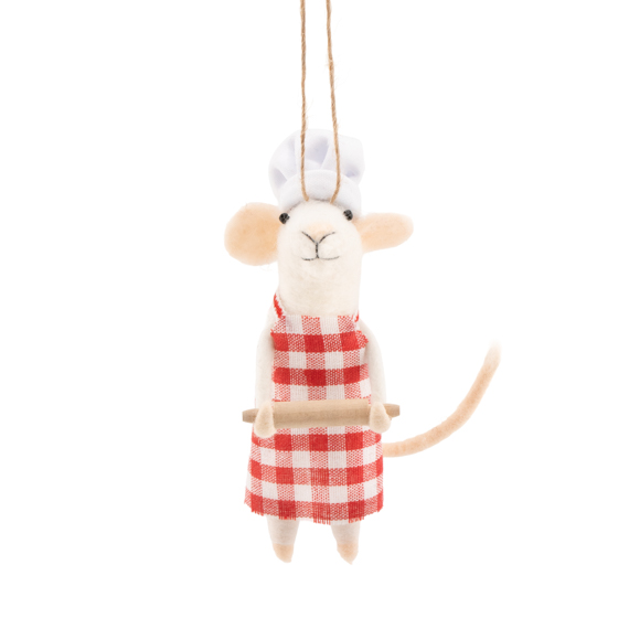 Pastry Chef Mouse Felt Decoration