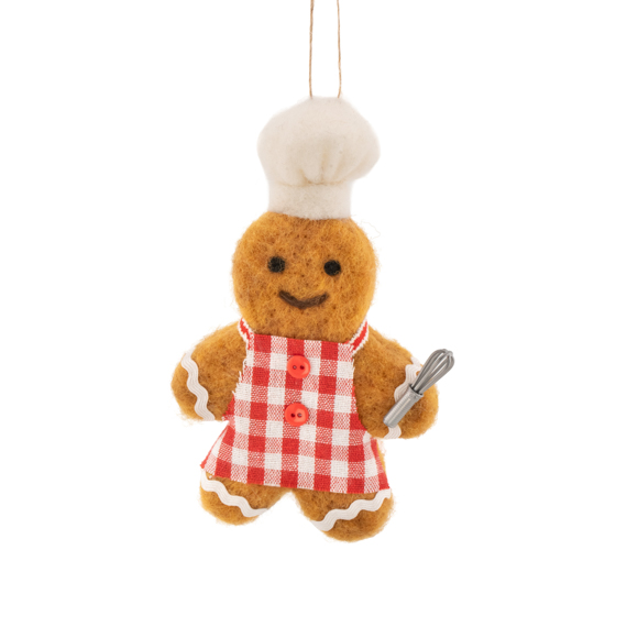 Pastry Chef Gingerbread Felt Decoration