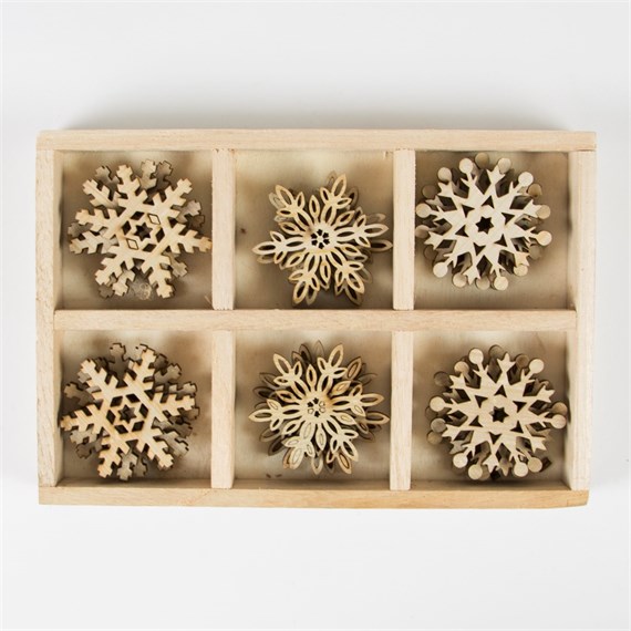 Set of 24 Laser Cut Snowflake Hanging Decorations