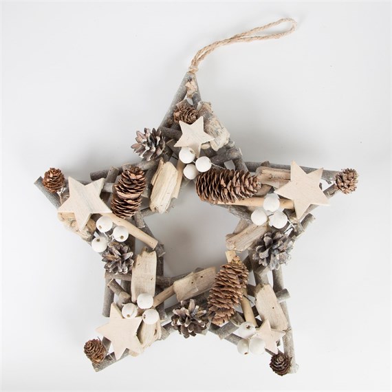 White Christmas Icy Star Hanging Decoration