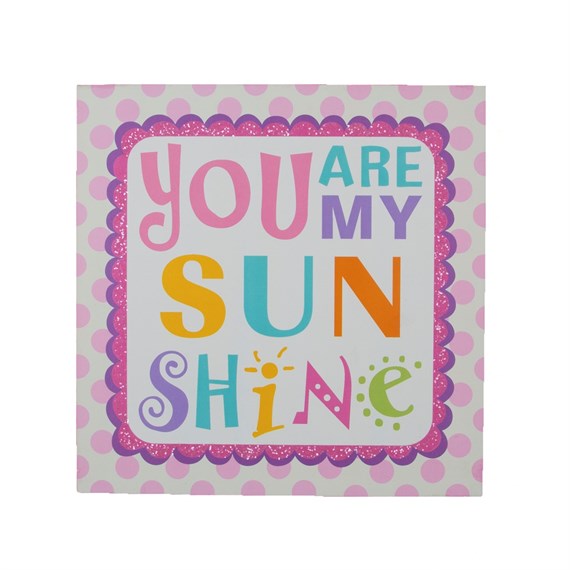 You Are My Sunshine Box Frame Pink