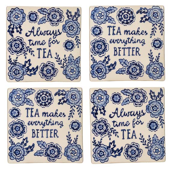 Blue Willow Coasters - Set of 4