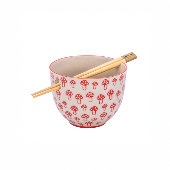Mushroom Noodle Bowl - With Chopsticks