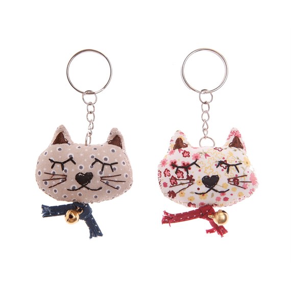 Vintage Cat Keyring Assorted