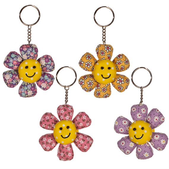 Happy Flower Keyrings - Assorted