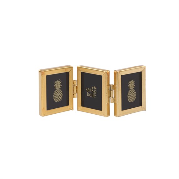 Touch of Gold Mini Triple Photo Frame