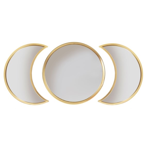 Moon Phases Gold Mirror - Set of 3
