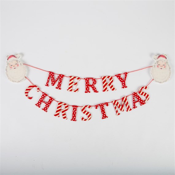Merry Christmas Double String Garland with Santa