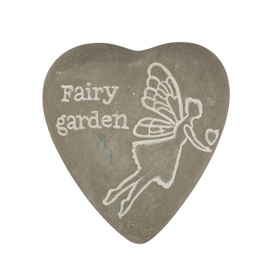 Fairy Garden Engraved Heart Pebble