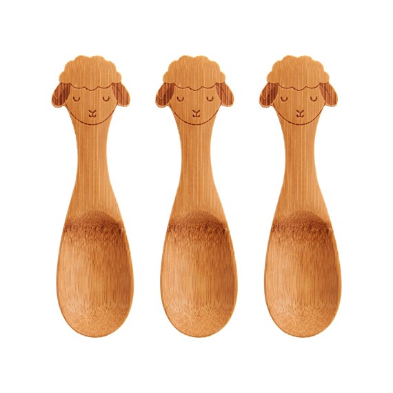 Baa Baa Lamb Bamboo Spoons - Set of 3