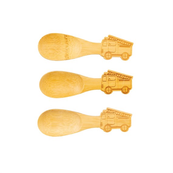 Bamboo Fire Engine Spoons - Set of 3