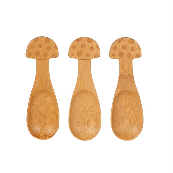 Mushroom Bamboo Spoons - Set of 3