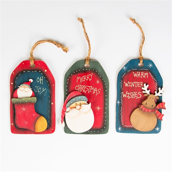 Christmas Tree Message Tag Decoration Assorted