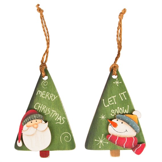 Shaped Christmas Tree Decoration with Message Assorted