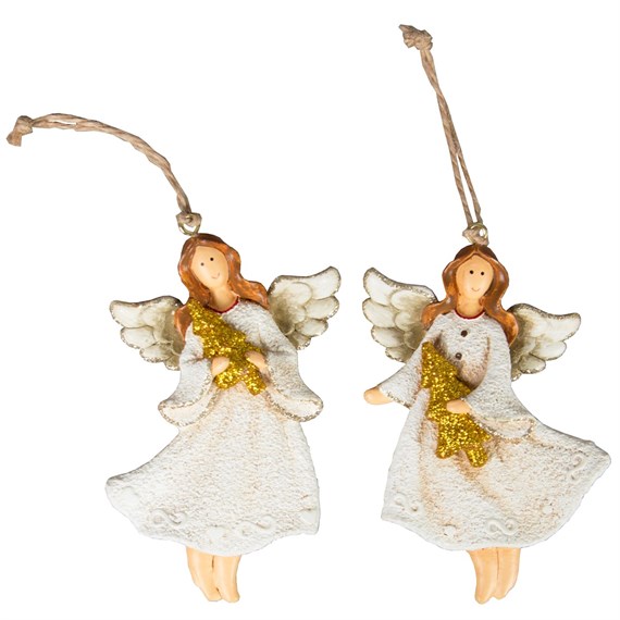 Gracious Angel with Gold Tree Decoration Large Assorted