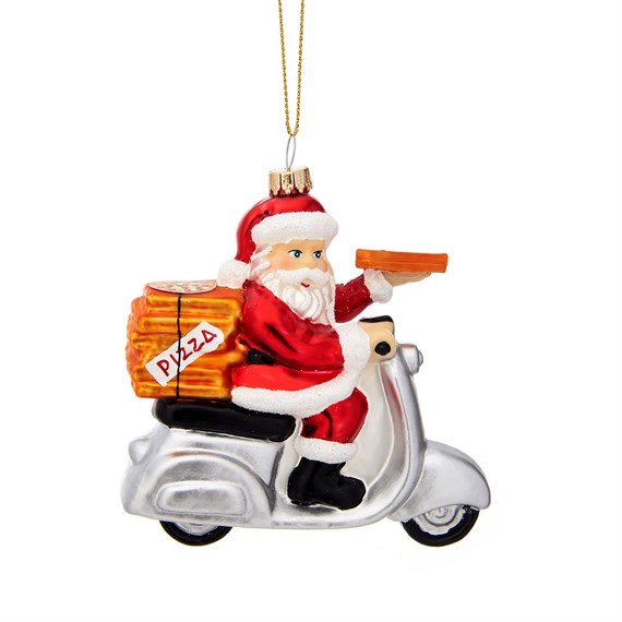 Fun Food Pizza Delivery Santa Shaped Bauble