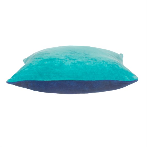 Turquoise & Blue Two Tone Velvet Cushion Cover