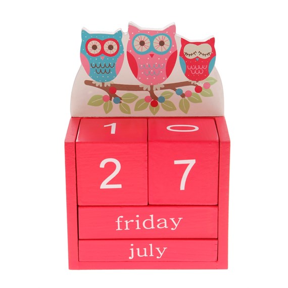 Owls on  Branch Block Calendar