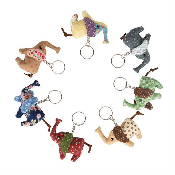 Vintage Mini Elephant Keyring Assorted