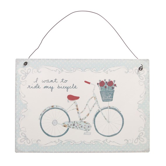 I Want to Ride My Bicycle Plaque