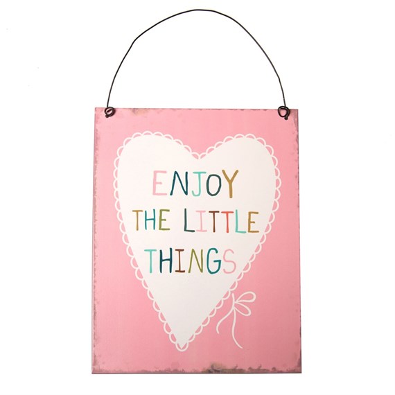 Enjoy the Little Things Plaque Light Pink