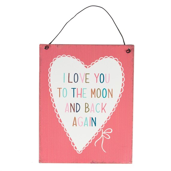 I Love You to the Moon Lovely Sayings Plaque