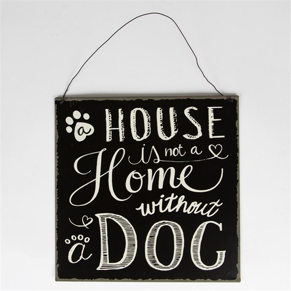 Dog Home Chalkboard Style Medium Plaque