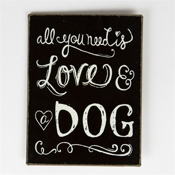 Love & a Dog Chalkboard Style Magnet