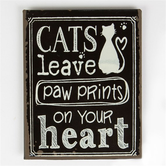 Cats Paw Prints Chalkboard Style Magnet