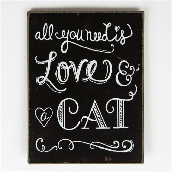 Love & a Cat Chalkboard Style Medium Magnet