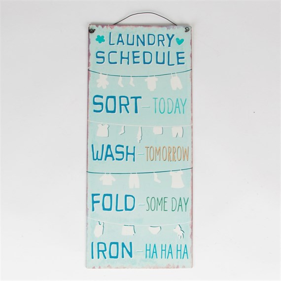 Laundry Schedule Plaque