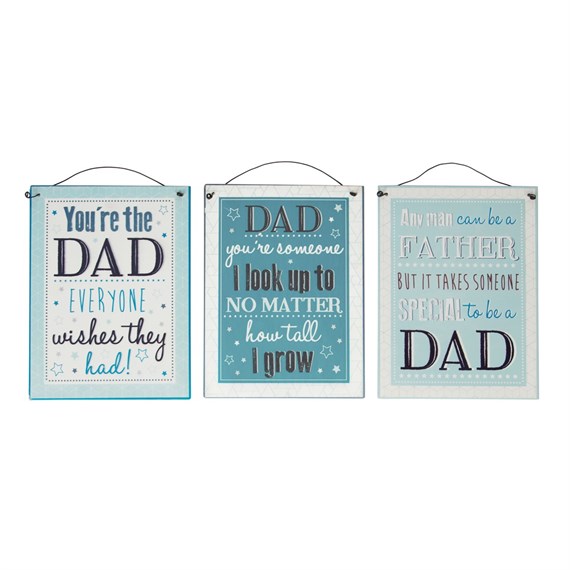 Best Dad Small Hanging Plaque Assorted