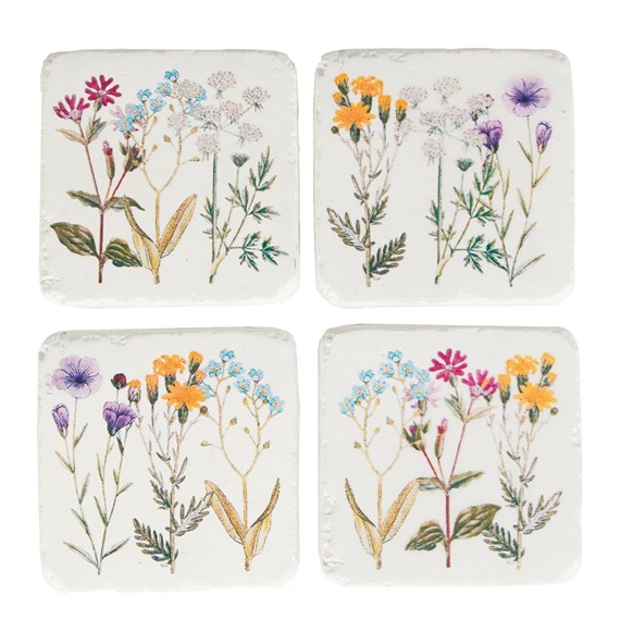 Set of 4 Wildflower Coasters