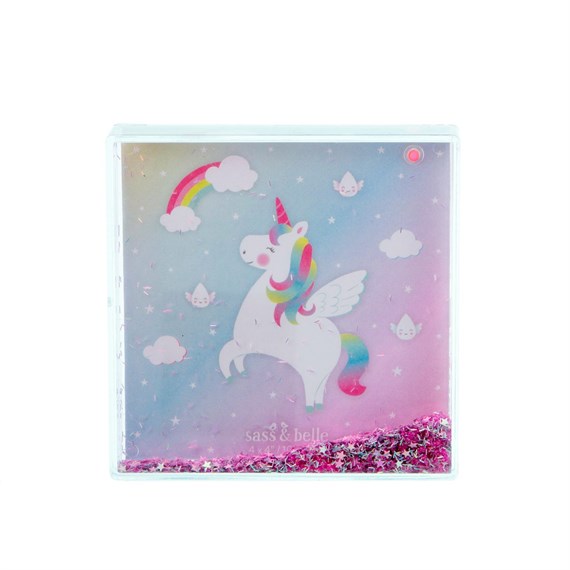Rainbow Unicorn Glitter Photo Block