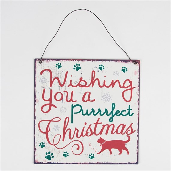 Wishing You a Purrfect Christmas Plaque