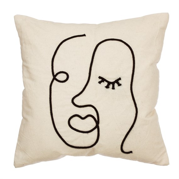 Abstract Face Cushion Cover